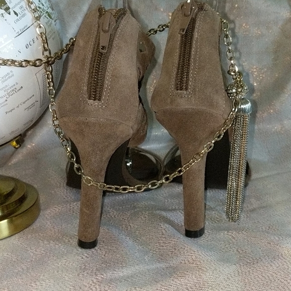 Suede Leather Sandal Heel Pristine Condition - Picture 2 of 6